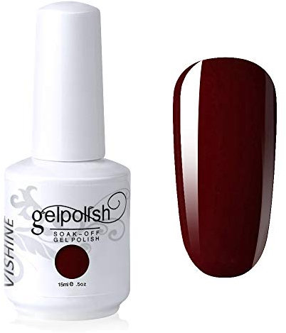 Vishine Gelpolish UV LED Soak Off Varnish Color Gel Nail Polish Manicure Salon Dark Red(1418)