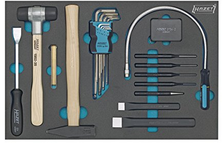 Hazet Werkzeug-Satz, Winkelschraubendreher, diverse Werkzeuge 163-60/22 | Abtrieb Innensechskant Profil, Länge 519 mm, Breite 342 mm, Höhe 40 mm, 3320 g, HAZET Safety-Insert-System (SIS)
