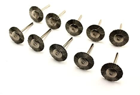 TEMO 10 pc #530 Stainless Steel Bristle FLAT Wire Brush 1/8 shank fit Dremel by TEMO