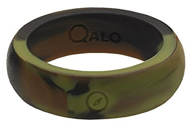 QALO Damen Silikon-Hochzeitsring, konzipiert für den täglichen Gebrauch, bietet eine sichere, praktische Alternative zu einem traditionellen Hochzeitsring Größen 8–16, Camo - Silicone Ring