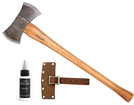 1844 Helko Werk Germany Traditional Hinterland - Made in Germany Double Bit Axe, Felling Axe for Felling Trees and Cutting Wood with Two Blades - Head 3.5 lbs, Handle 30 in. (Hinterland) #13575