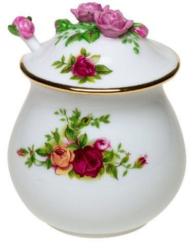 Royal Albert Old Country Roses Jam Jar with Spoon