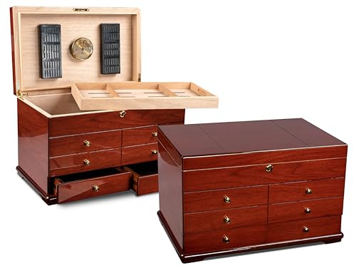 Prestige Import Group Landmark Large Humidor with Drawers - Color: Cherry Finish by Prestige Import Group