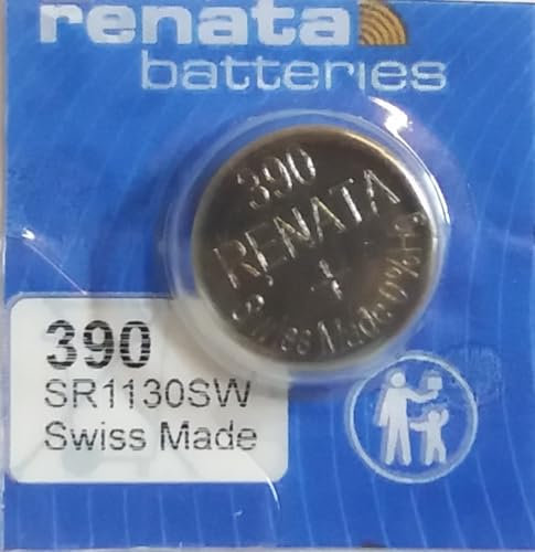 Un (1) 390 SR1130SW SB-AU Renata Orologio Ossido Argento batterie 1,55 V Confezione in blister