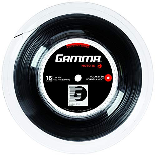 Gamma Tennissaite Moto Schwarz 16 (1.29 mm) 200 m Rolle, GZMOR