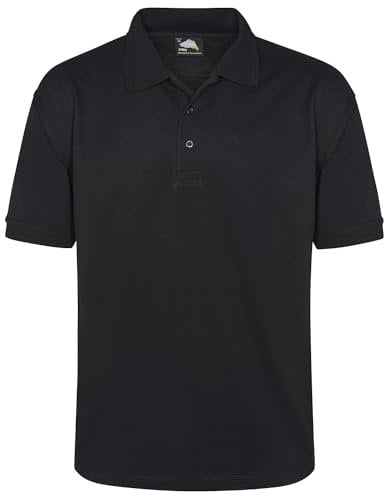 ORN Black Polo Shirt for Men Adult - Short Sleeve Workwear | UK Casual Smart Tops for Men, Professional Work Wear - 1150 Eagle - 3XL