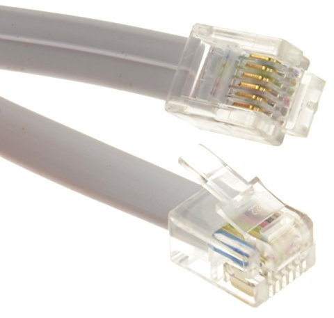 Placa RJ12 6p6c a RJ12 6p6c cable enchufe a conector RJ11 con 6 hilos 1 m [1 metro/1m]