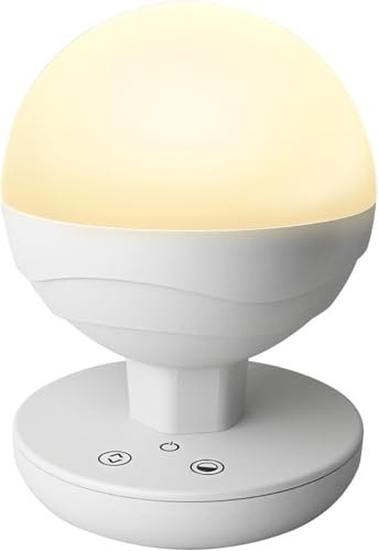 Lámpara de noche LED regulable para niños, luz nocturna táctil, luz nocturna LED para bebé, linterna de camping para el hogar, interior y exterior (luz blanca cálida y blanca ajustable, batería