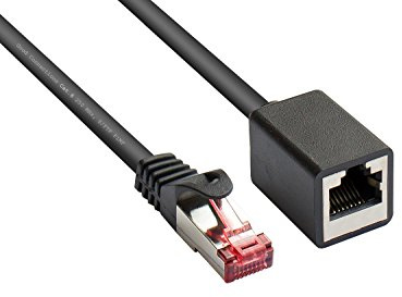 Good Connections Cat.6 Ethernet LAN Patchkabel-Verlängerung mit Rastnasenschutz RNS , S/FTP, PiMF, PVC, 250MHz, OFC, CU - Gigabit-fähig (10/100/1000-Base-T Ethernet Netzwerke) - schwarz, 5 m