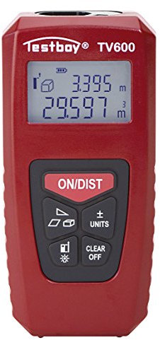 Testboy TV 600 Laser-Entfernungsmesser (präzises Lasermessgerät mit Flächen- und Volumenberechnung, praktisches Auto-Power-Off, mit Höhenmessung, großer Messbereich 0,05 m bis 30 m)