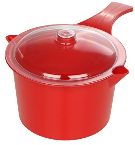 Microondas cazo con tapa 0.9lt rojo