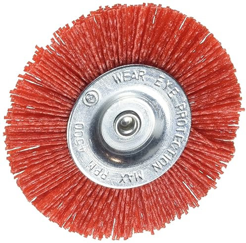 TIVOLY XT20222000778 - Cepillo CIRCULAR para taladro, hilos nylon rojo, decapado de madera diametro 100 mm grano 80