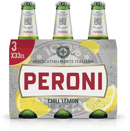 Peroni Chill Lemon Birra al Limone, Pack con 3 Birre in Bottiglia da 33cl, Birra Radler dal Gusto Naturale di Limoni Aspro e Bilanciato, Gradazione Alcolica 1.3% Vol