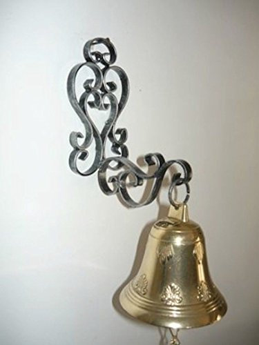 Campana Campanello in ottone da esterno con supporto in ferro