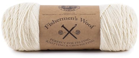Lion Brand Yarn Medium-Weight Fishermen’s Wool Yarn for Knitting, Crocheting, and Crafts, Natural, 1 Pack