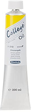 Schmincke - College Oil, Zitronengelb in 200 ml-Tube, 31210015, Künstler-Ölfarben, bewährte Künstlerpigmente und natürliche Pflanzenöle, gute Lichtechtheit