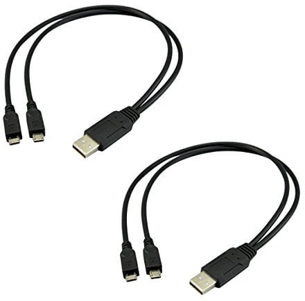 UCEC Dual Micro USB Splitter Charge Cable Power up to Two Micro USB Devices At Once From a Single USB Port (2pack)