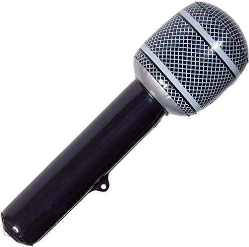 Folat Opblaasbare Microfoon Zwart 31cm
