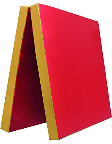 Grevinga Klappbare Turnmatte RG 35 – 200 x 100 x 8 cm - ROT/GELB - Made in Germany - Faltbare Gymnastikmatte für Fitness, Sport und Gymnastik, Rutschfest und Platzsparend, Weichbodenmatte