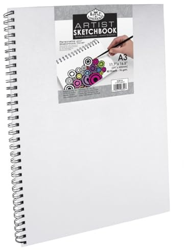 Royal & Langnickel 5.8 x 8.3 inch Canvas Hard Cover Sketch Book (80 Sheets)