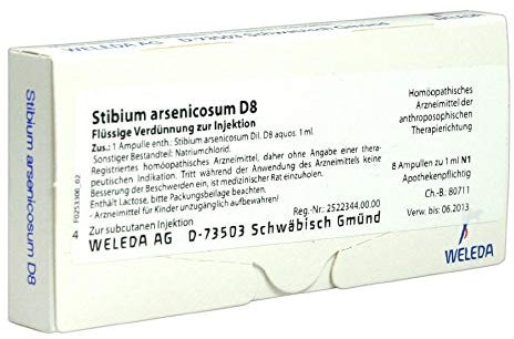 STIBIUM ARSENICOSUM D 8 Ampullen 8X1 ml