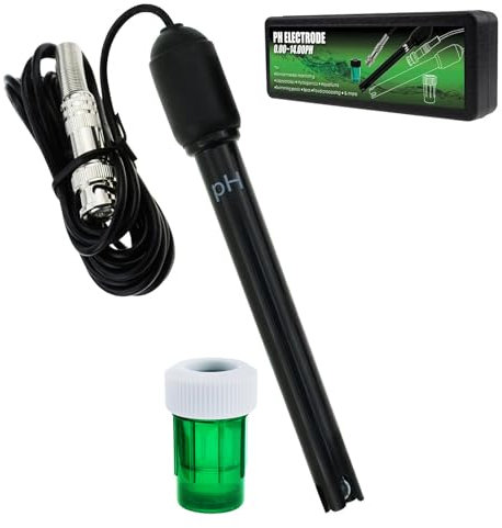 0-14 pH Electrode Probe BNC Connector, 300cm Cable for PH Meter Monitor Controller Test Sensor, Replacement Kit for Aquarium Hydroponics Plant Pool Spa (300cm Long Cable)