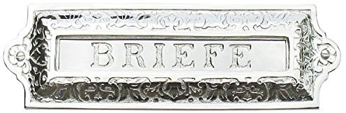 Briefschlitz Türschlitz Zeitungsklappe Gründerzeit Jugendstil Nickel poliert #81-N