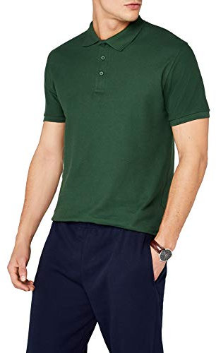 Fruit of the Loom Men's Premium Short Sleeve Polo Shirt, Bottle Green, Medium