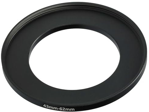 vhbw Step-Up-Ring Adapter von 43 mm auf 62 mm für Kamera Objektiv - Filteradapter, Metall, Schwarz