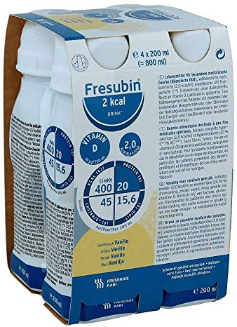 Fresenius Kabi Fresubin 2 kcal Drink Vanille Trinkflasche, 4 x 200 ml, 1er Pack (1 x 2,75 kg)