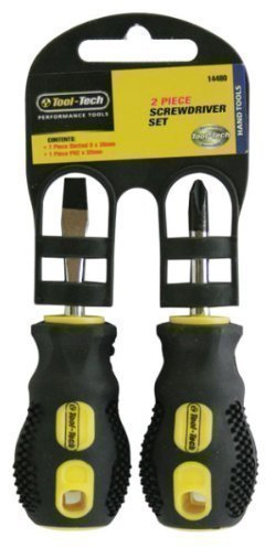 Stummel Kurz 2 Stück Schraubendreher Satz Tool-set Philips Pozi Schlitz Flach