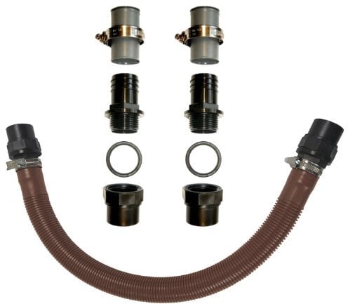 SET DI COLLEGAMENTO PULSANTE PIOGGIA per PULSANTE PIOGGIA e CANNA PIOGGIA,SERBATOIO ACQUA PIOGGIA con TUBO DI COLLEGAMENTO in grigio/marrone e PASSAGGIO A PARETE (circa 32 mm = 5/4 pollici)(marrone)