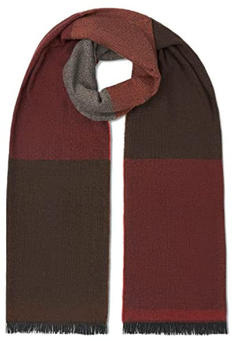 LOVARZI Braun Wolle Schal für Männer - Gestreifter Herren-Schal - Herren Tücher - Winterschals
