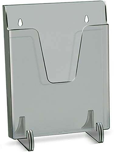 Acrimet Ablagefach für die Ausstellung von Broschüren, Hochformat (für Wand oder Tisch) (enthält abnehmbare Stützen) (A4) (rauchfarben)