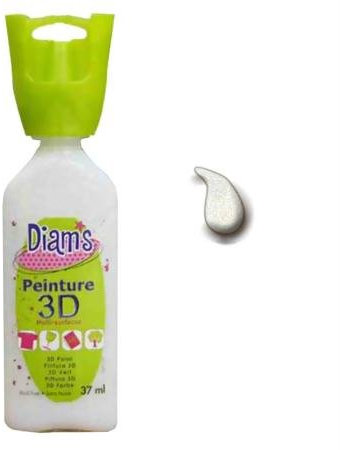 DIAM'S Peinture 3D Tous Supports, Neige glacé, 37 ml
