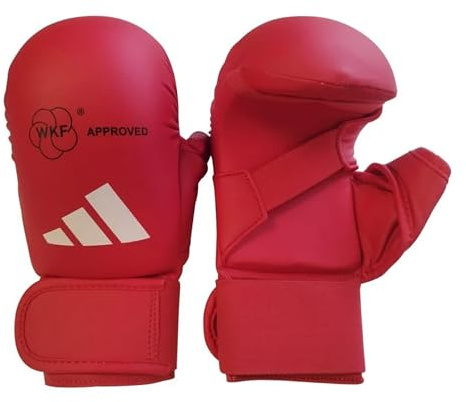 adidas WKF Gants de karaté Unisexe avec Pouce Rouge Taille L