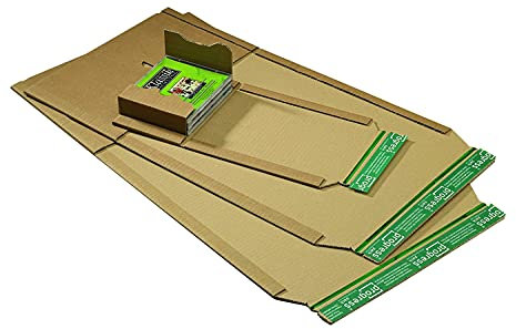 20 Stück DIN A4 Buchverpackung Versandverpackung zum Wickeln, höhenverstellbar aus Wellpappe
