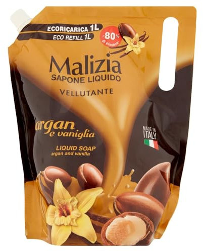 Malizia - sapone Liquido Ecoricarica Argan, 1l
