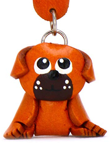 MONKIMAU Schlüsselanhänger Tiere 3D Mops aus Echtleder - handgefertigt Leder Tieranhänger - Geschenk für Damen, Frauen, Kinder und Tierliebhaber