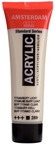 Amsterdam Tube de peinture acrylique Standard Series - 20 ml - Titane Buffane clair - Opaque, de haute qualité, durable, résistant à la lumière, sans odeur, polyvalent pour les artistes