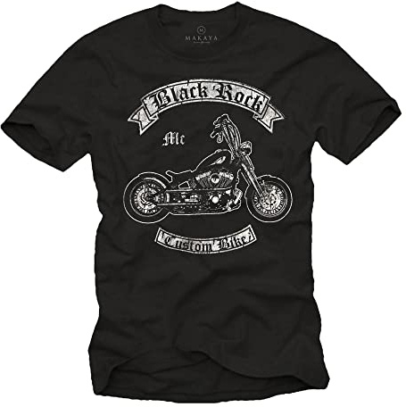 MAKAYA Coole Biker T-Shirts mit Aufdruck Custom Bike Männer S-XXXXXL