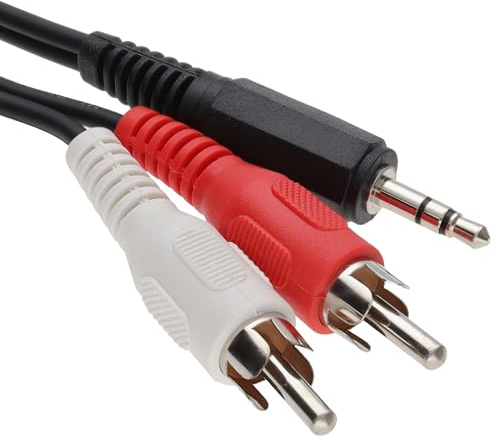 kenable 3.5mm Stereo Jack to Twin RCA Phono Plugs Audio Cable Lead Black 3m