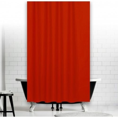 KS Handel 24 Top Designs Rideau de douche en textile Rouge uni 120 x 200 cm