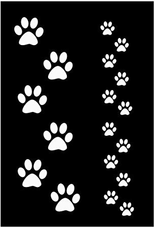 zAcheR-fineT-design Schablone Tapsen- Pfotenabdruck - Motivschablone mit Pfötchen - Airbrusschablone - Tierschablone - Siehe Musterfotos