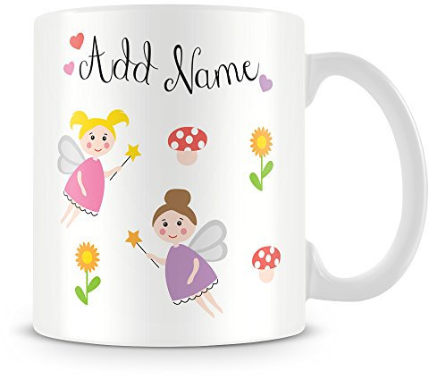MUGGZ Fairies Personalised Mug with Name for Girls (Customise Cup with Name) – Custom Funny Coffee Mug – Unique Gift for Friends & Family