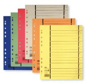 Trennblatt, f. A4, perforiert, blau, 250 g/qm, PG=100ST