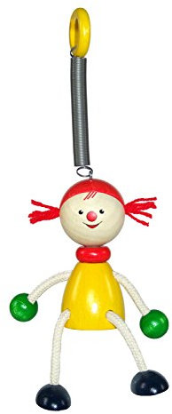 Hess Holzspielzeug 14704 - Schwingfigur aus Holz mit Metallfeder, Lucie, für Kinder ab 3 Jahren, handgefertigt, Geschenk zum Geburtstag, Weihnachten oder Ostern