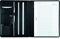 ALASSIO 43006 Schreibmappe A4 CREMONA, Businessmappe aus Nappaleder, Alltagsmappe mit DIN A4 Block, Ledermappe mit DIN A4 Einschubfächern, Dokumentenmappe schwarz, Mappe ca. 32 × 25 × 2 cm