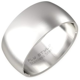 Fly Style Breiter Edelstahl Bandring - Herren Damen Daumenring - Hochwertiger Verlobungs- und Ehering, Ring Grösse:19.1 mm, Oberfläche:12mm Matt