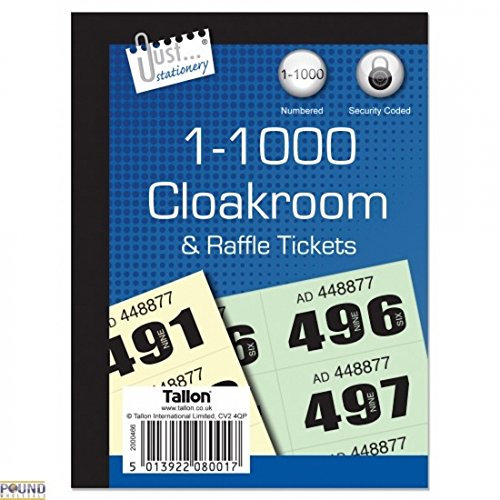 Garderobenmarken und Lotterietickets, 1–1000, 4 Stück